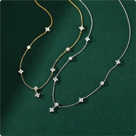 Anthropologie Jewelry - Anthro Lux like LV 4-petal Clover Floral Mini Hoops Hinges or Necklace